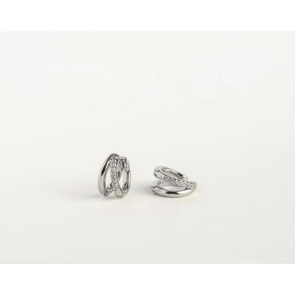 Orecchini A Cerchio Placcati Oro 14K Per Donna